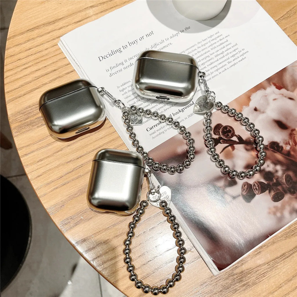 Matte plating TPU protective case for Apple AirPods models on a neutral background.