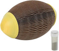 Elliptical corrugated paper catnip ball toy for scratching and kicking play
