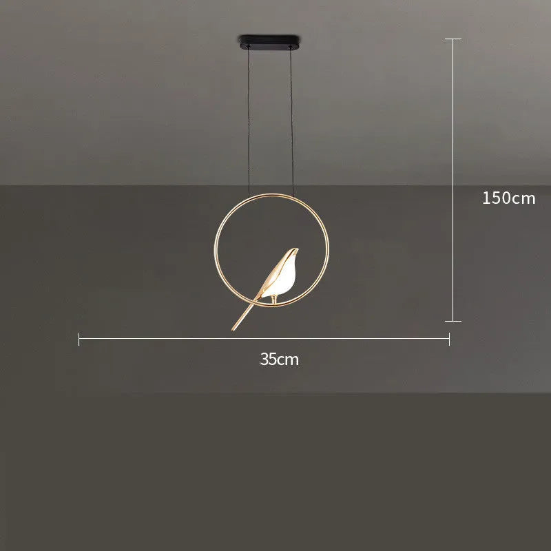 Tall modern minimalist magpie bird design chandelier in zinc alloy and acrylic