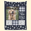 White polyester flannel dog blanket showing soft texture and American-style design