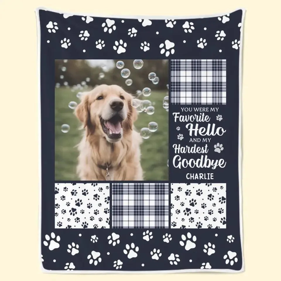 White polyester flannel dog blanket showing soft texture and American-style design
