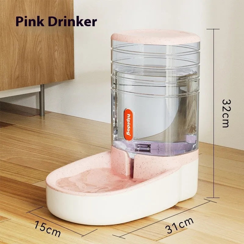Automatic pet drinker or feeder with 3.8 litre capacity in choice of four colours