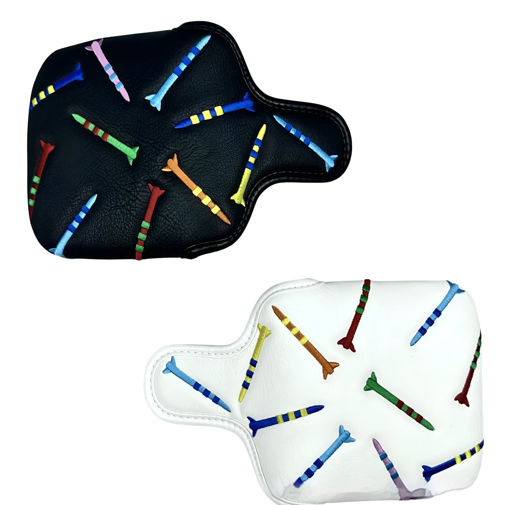 Golf putter protective sleeve with rocket pattern design in black colour