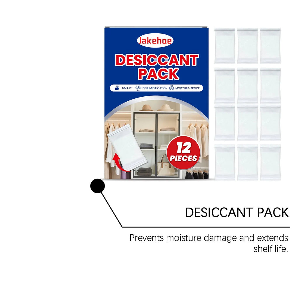 Pack of 12 calcium chloride household desiccant pieces for wardrobe and cupboard moisture control