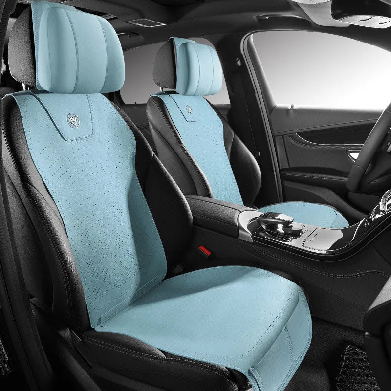 Tailored leather ultra thin car seat cover with ventilation holes in Hermes orange colour