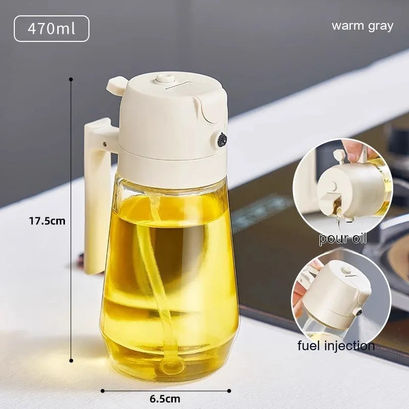 470ml glass olive oil sprayer dispenser with ergonomic handle in four colour options