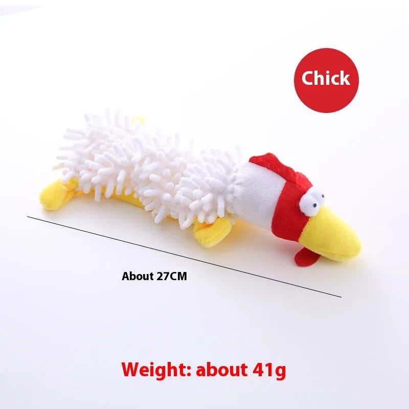 Plush horse molar dog chew toy in soft microfibre fabric, shown in various animal colour options.