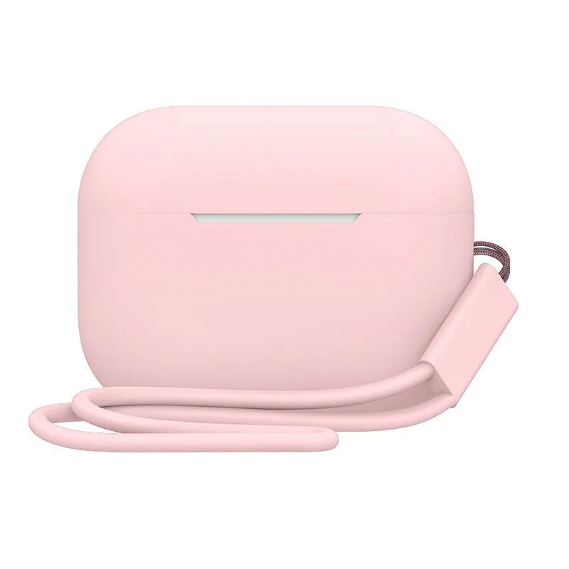 AirPods Pro 2 silicone protective case with lanyard attachment in various solid colours