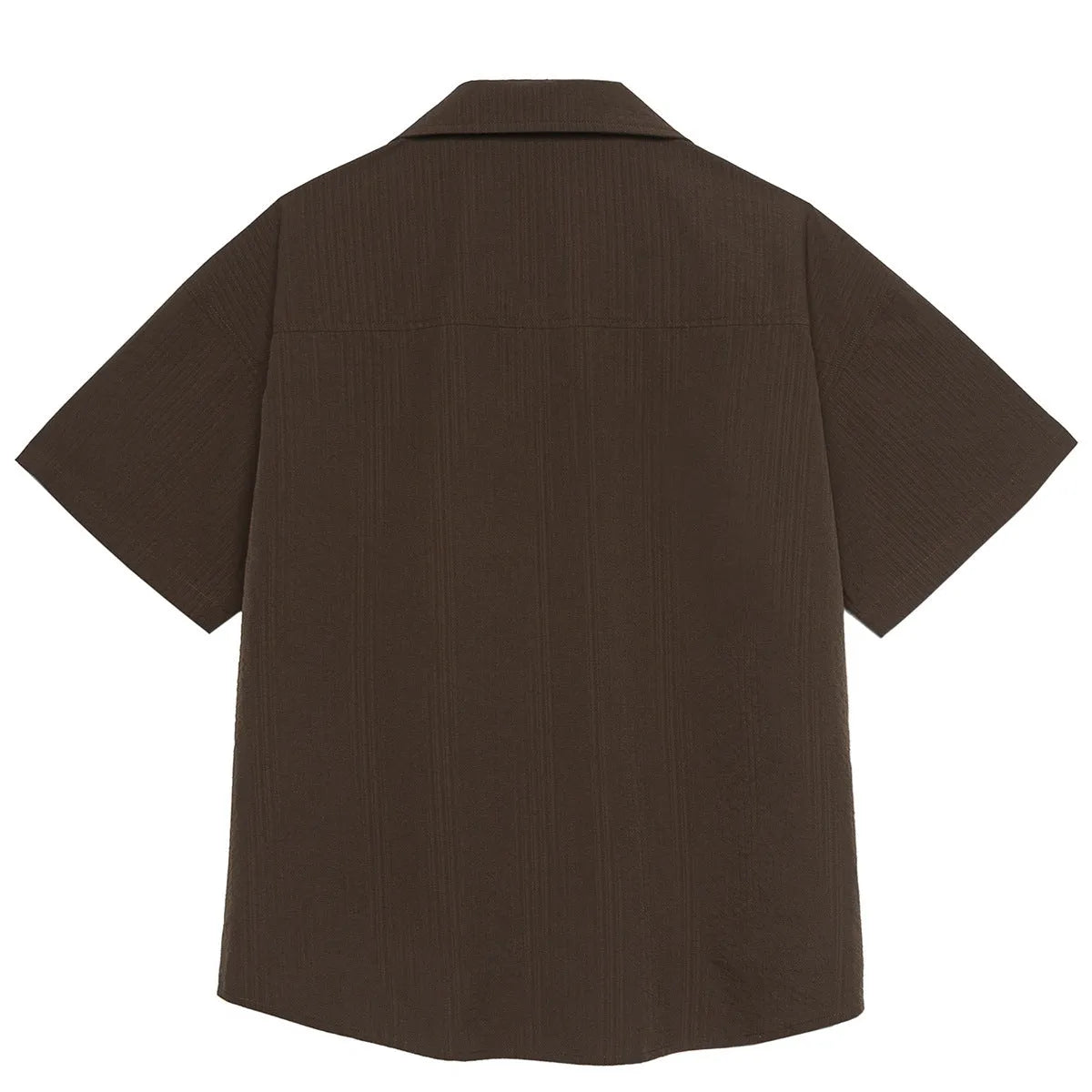 Brown coffee striped waterproof quick-drying short sleeve Cuban collar shirt for outdoor camping