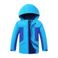 Boys' blue sanded acetate autumn jacket with zip front and long sleeves for big kids