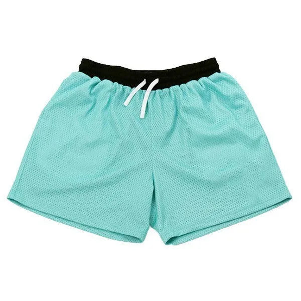 Men's solid colour mesh quick-drying sports shorts for running and fitness workouts in summer