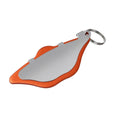 Mountain bike disc brake pads in black and orange colours with metal construction