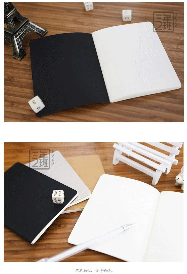 Retro plain graffiti book with blank pages, shown with a black paper cover.