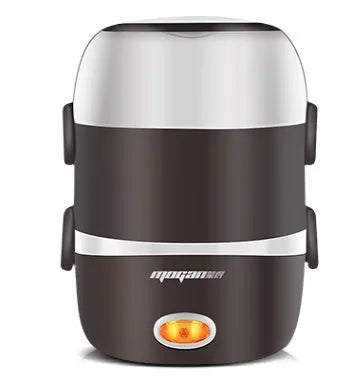 White rice cooker appliance with 2L capacity measurement indicators