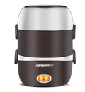 White rice cooker appliance with 2L capacity measurement indicators