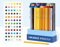 Boxed set of 72 soft core coloured pencils with basswood barrels for art drawing and painting