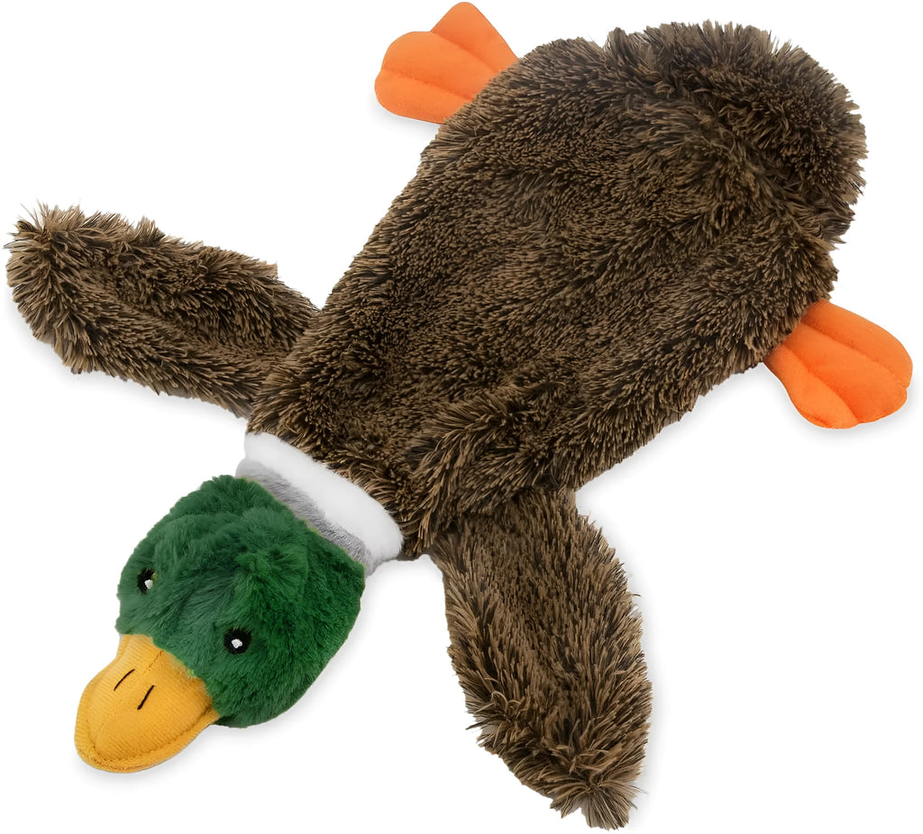 Wild duck design stuffless dog toy with squeakers for safe indoor chewing play