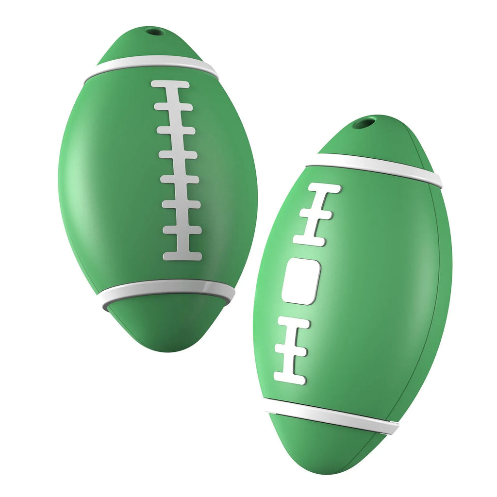 F06 anti-loss alarm device measuring 31.8mm diameter by 8mm thickness in black, brown or green