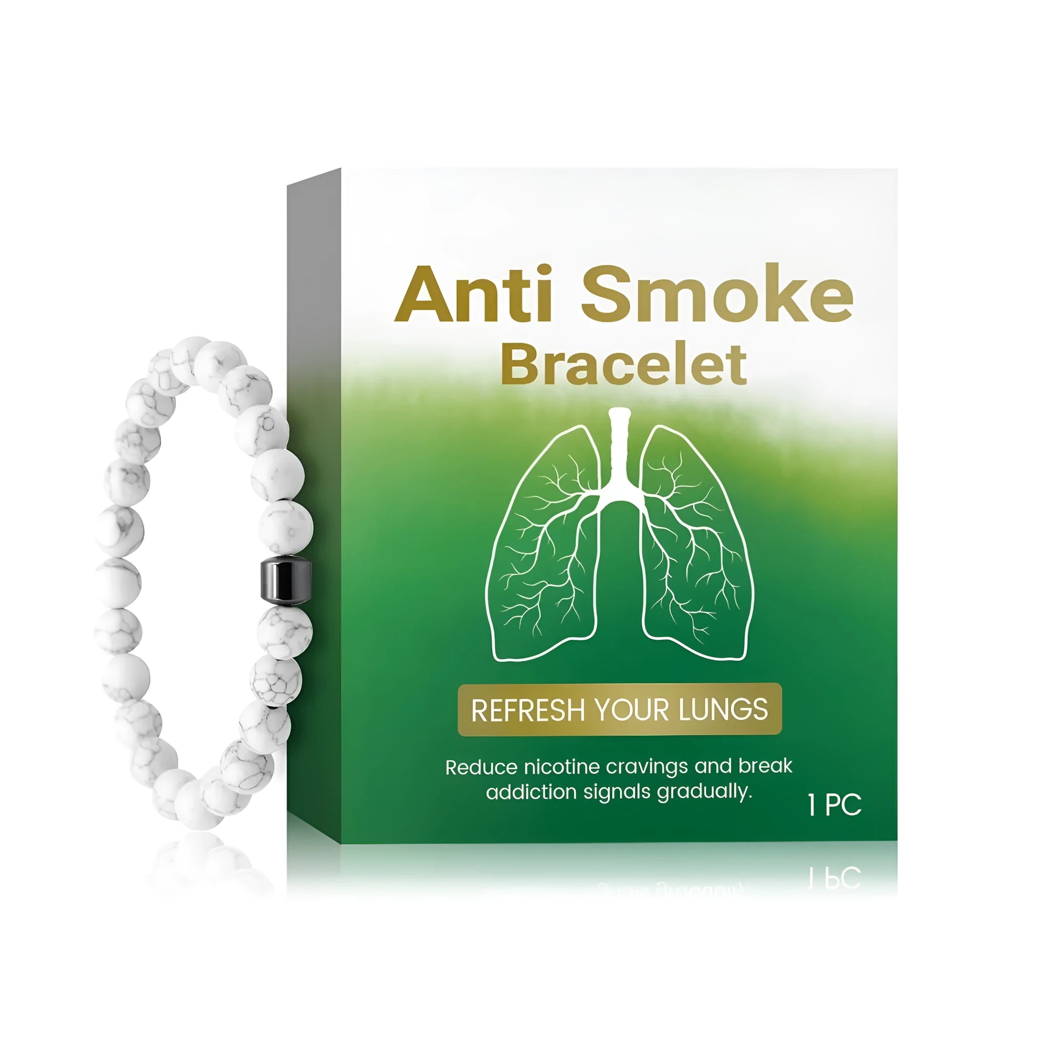 Women's smoke prevention bracelet with synthetic turquoise beads for spiritual cleansing rituals