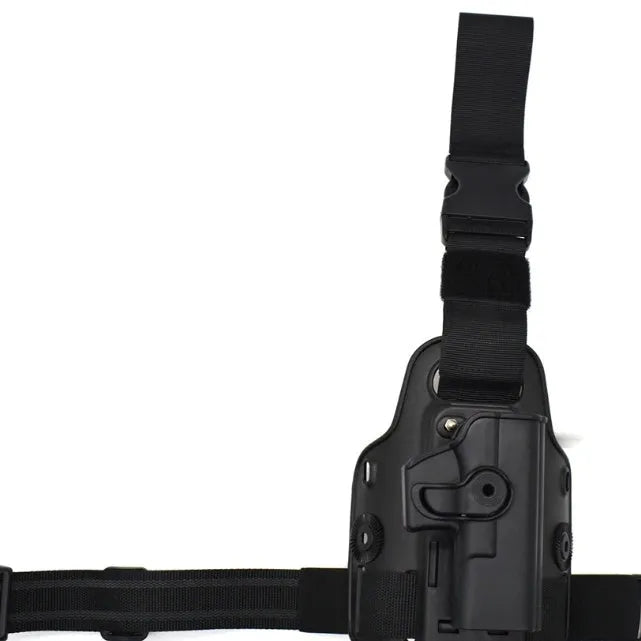 Tactical leg holster bag with quick-release waist plate in khaki colour for outdoor sports equipment