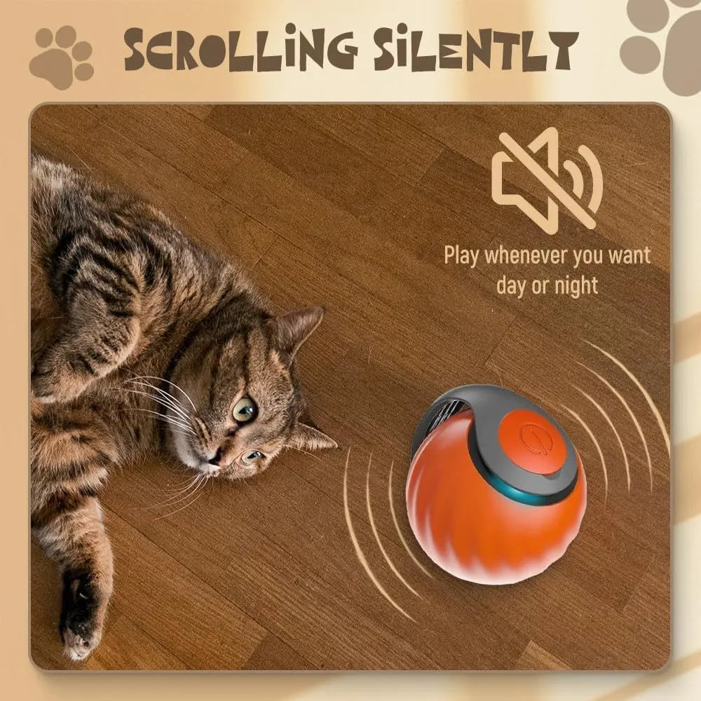 Interactive rolling ball pet toy with touch activation in blue colour