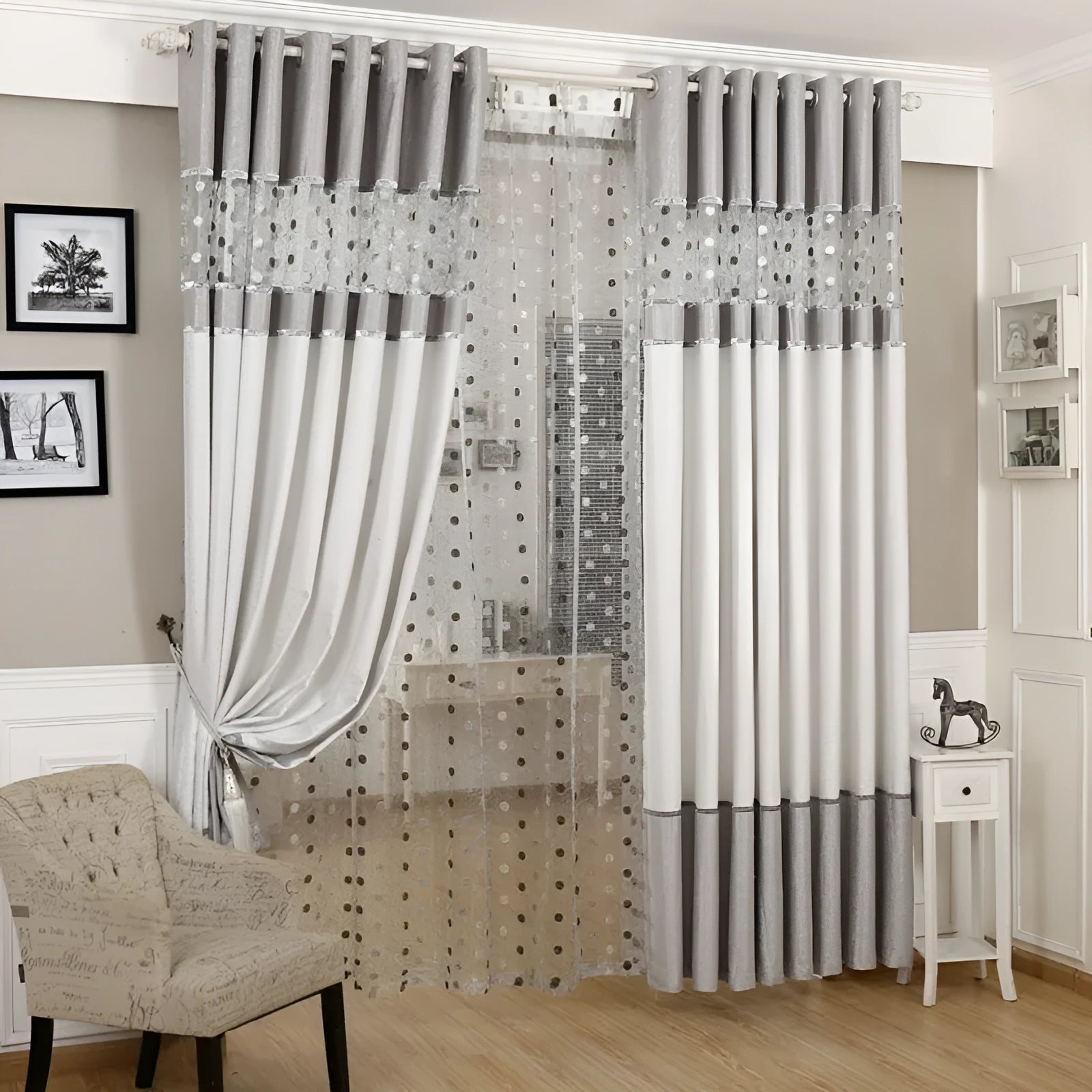 Single panel blackout curtain with choice of hook, Korean hook or rings hanging style.