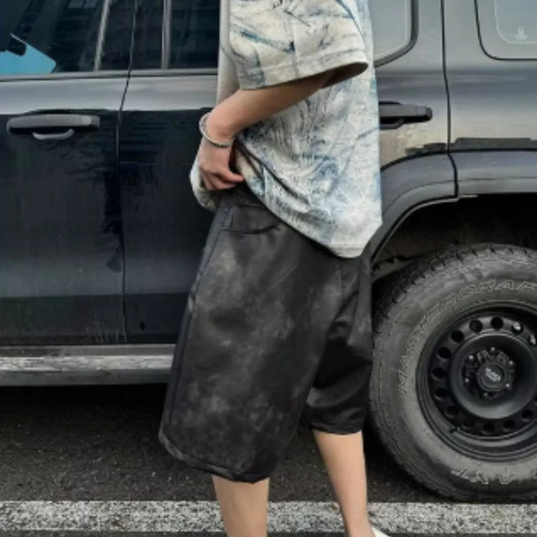 Korean-style loose fit solid-colour polyester T-shirt with round neck and short sleeves