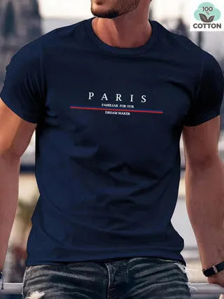 Men's heavy short-sleeved t-shirt with letter print in pure cotton, shown in apricot colour