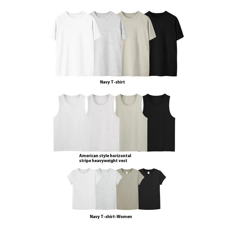 Navy slim-fit t-shirt vest with short sleeves and stretch fabric for casual wear