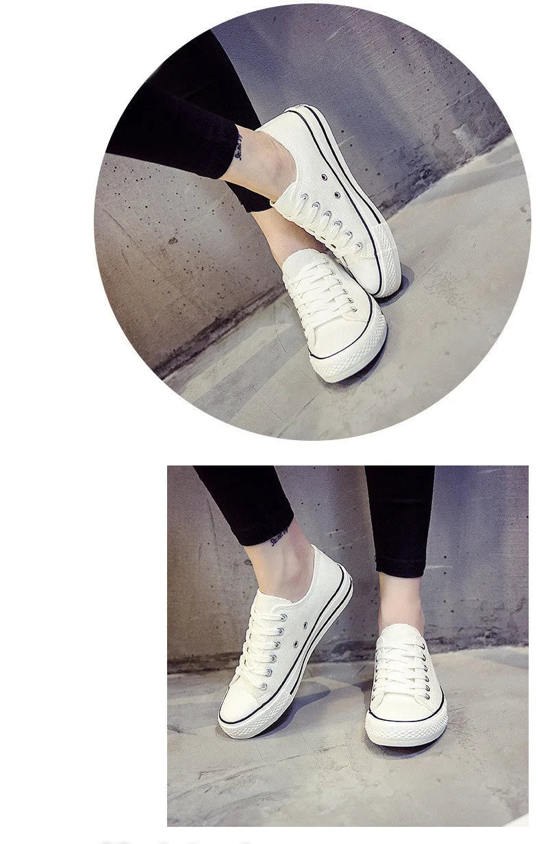 Women's solid colour canvas summer shoes in casual style with breathable upper material