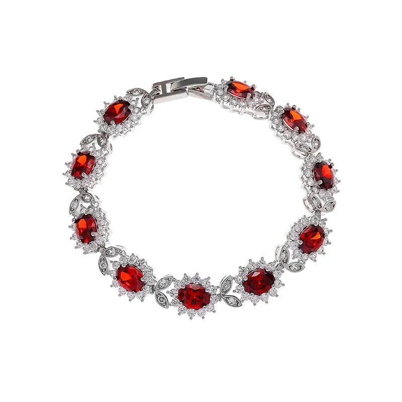 Women's simple inlaid zircon bracelet in electroplated environmentally friendly alloy
