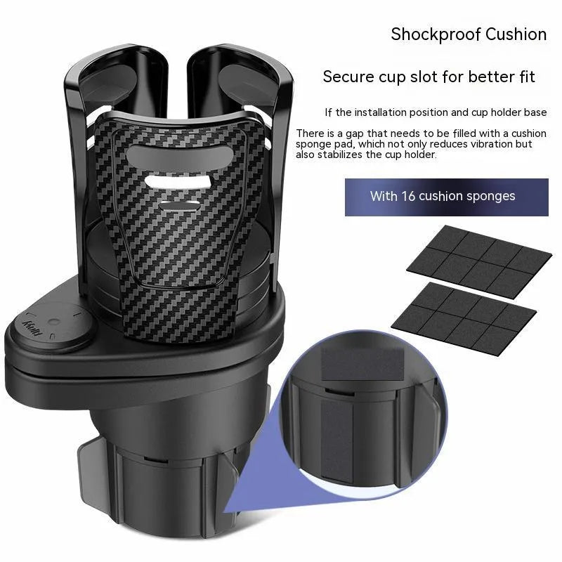 ABS plastic car cup holder upgrade in carbon fibre or matte finish for vehicle console
