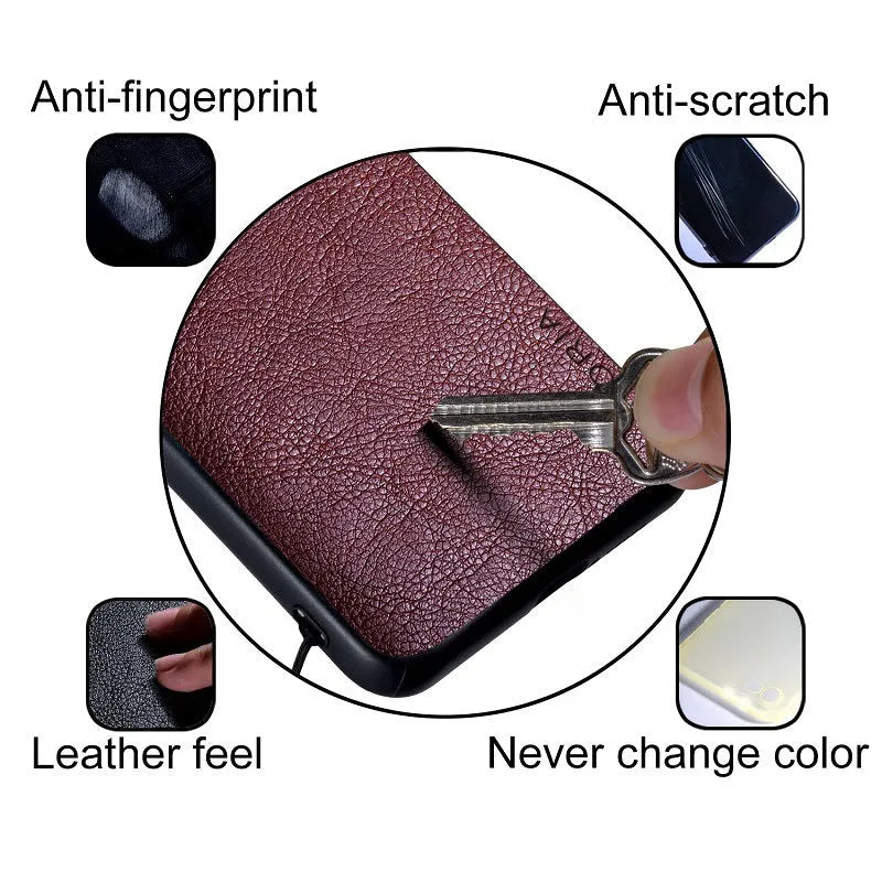PU leather phone case for Google Pixel 6, 6A and 6 Pro in business classic lychee skin style