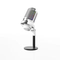 USB condenser microphone with RGB lighting for live broadcast in black, white or pink
