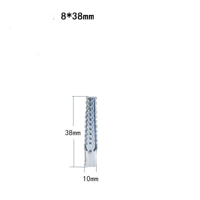 Iron expansion anchors with serrated barbed design for wall fastening in brick and concrete
