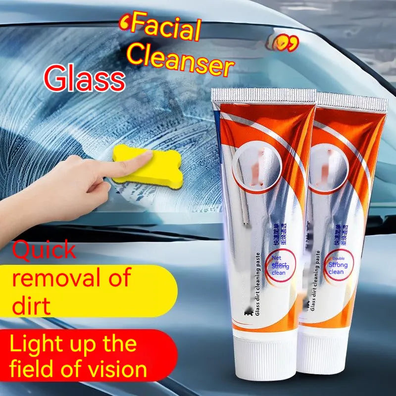 White 65ml car windshield scavenging agent cleaning paste for removing oil stains from glass.