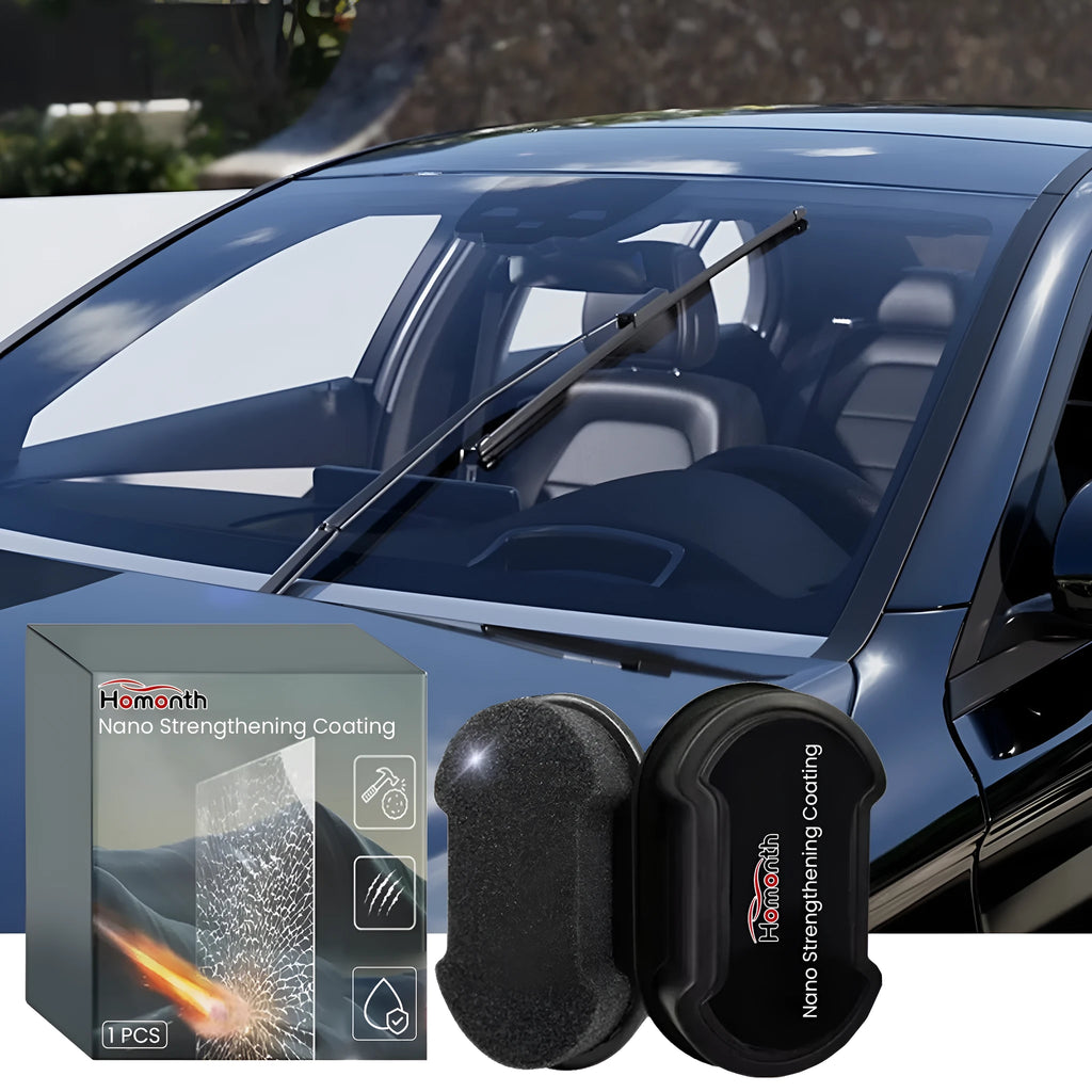 Car windscreen cleaning sponge with hydrophobic treatment for reinforced glass windows
