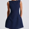 Women's slim-fitting backless summer dress in sleeveless short style with high-waist design