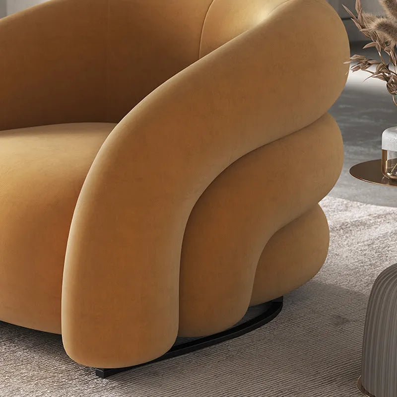 Modern Nordic lazy sofa with solid wood frame and soft upholstery