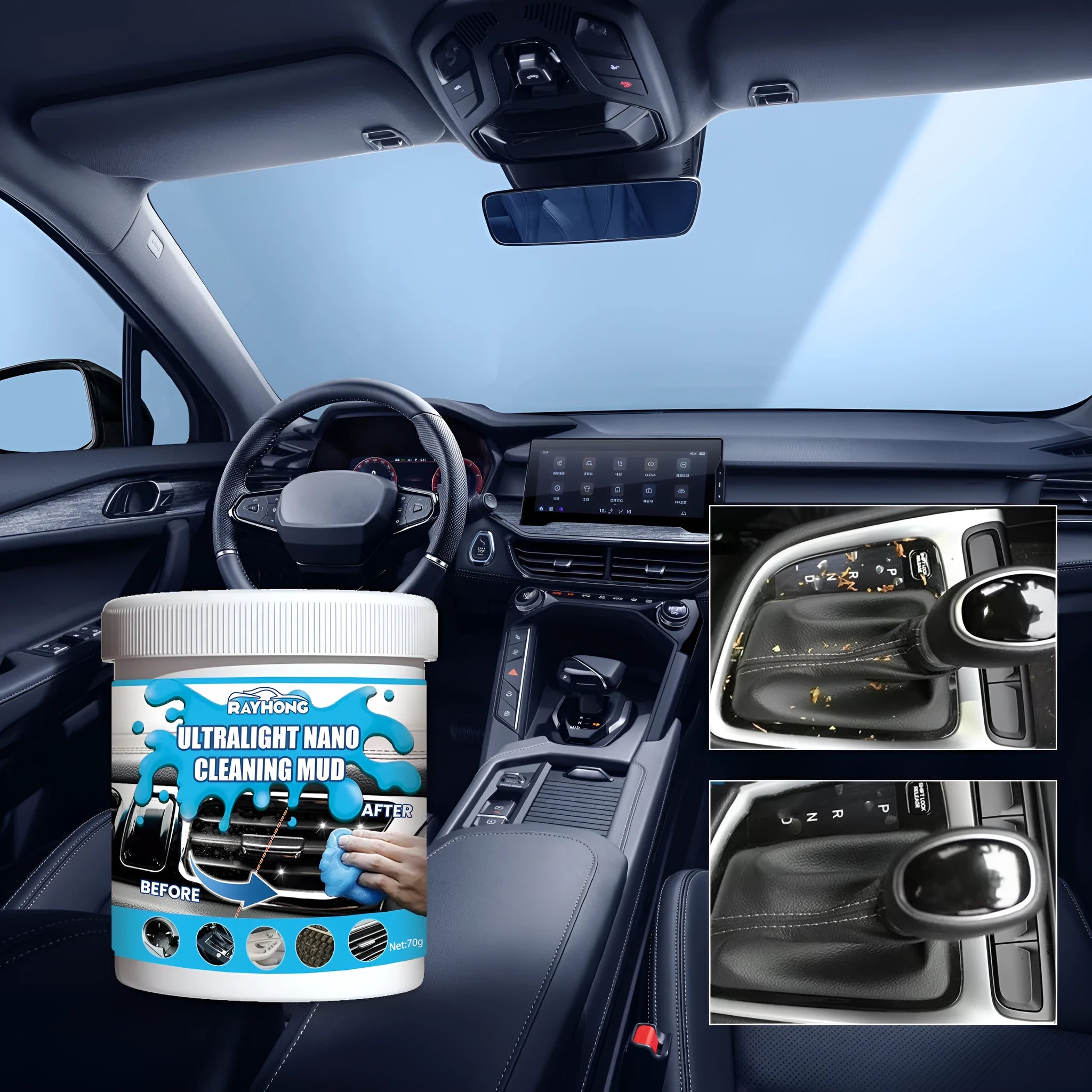 Car cleaning soft gel adhesive putty for interior dust removal, 6.2 x 5.7 cm size