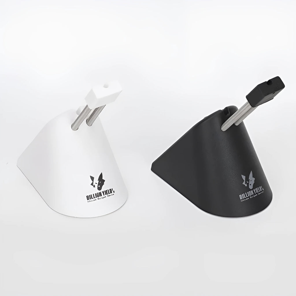 Black and white ABS plastic mouse cable holder for gaming desk organisation