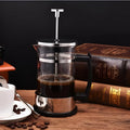 Small glass and stainless steel stovetop coffee maker with 350 ml capacity
