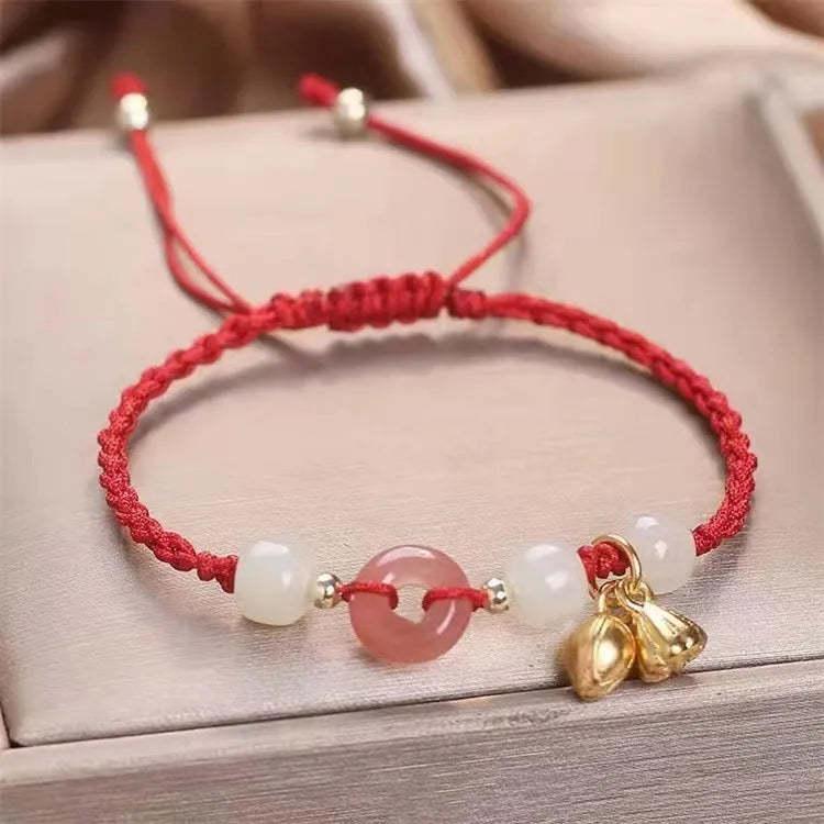 Hetian jade bracelet with constellation design and multiple colour strap options