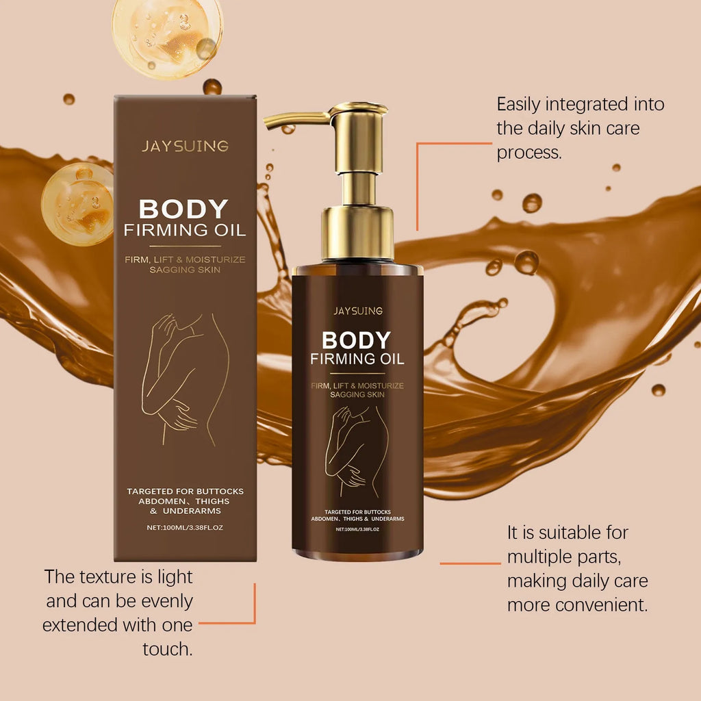 100ml firming body oil bottle with vitamin E and coffee seed oil formulation