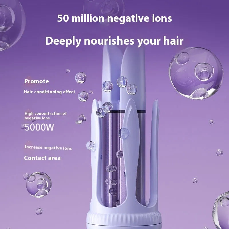 32mm automatic hair curler with negative ion technology in light purple and pink colour options