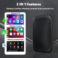 Black Android 11 CarPlay Box with 9-inch touch screen for vehicle infotainment upgrade