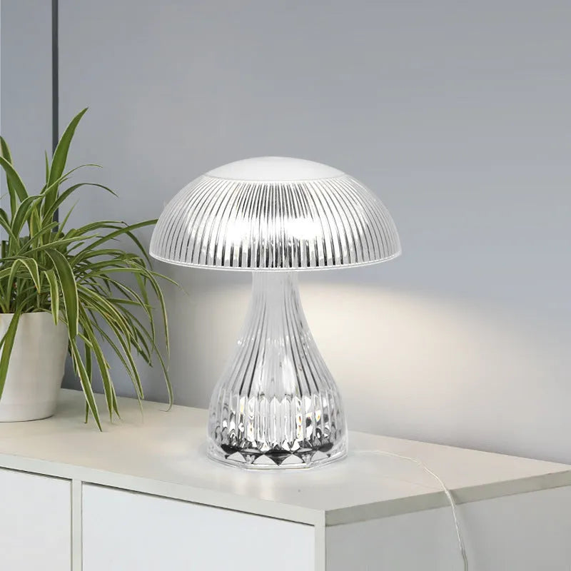 White USB rechargeable touch control night lamp with colour changing LED light