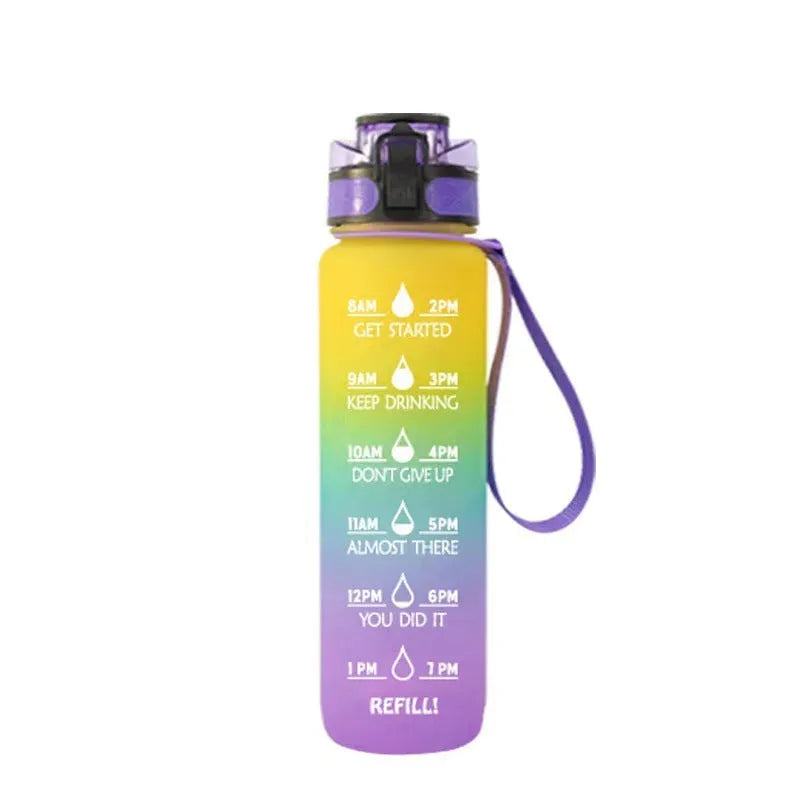 Clear 1000ml Tritan sports water bottle with infuser and BPA-free plastic construction