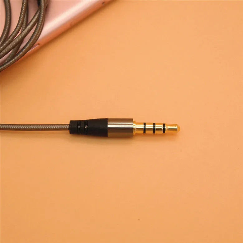 846 titanium grey metal earphones with removable cable and aluminium foil TPE wire