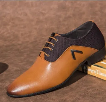Men's black Oxford dress shoe with a low-cut PU leather upper and rubber sole.